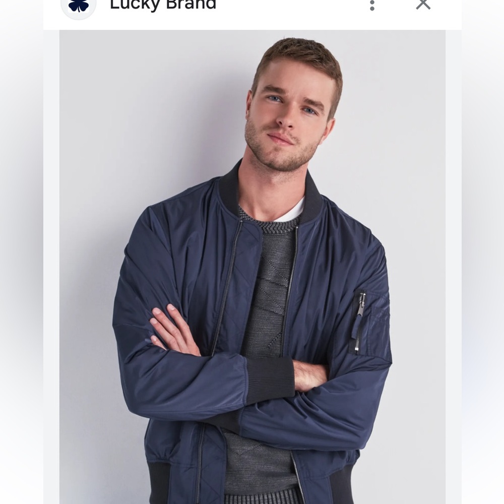Lucky Brand Men's Navy Bomber Jacket